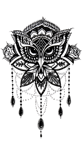 Laced Owl - Boston Temporary Tattoos