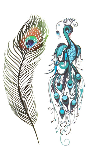 Colorful Feathers - Boston Temporary Tattoos