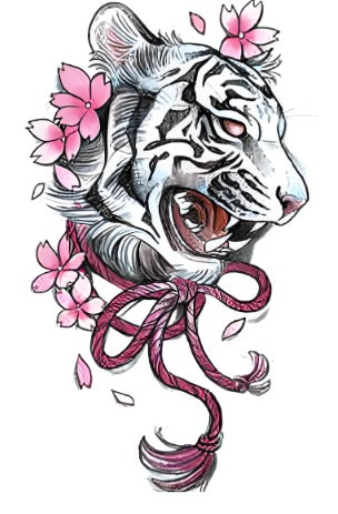 Tiger Flower Flash - Boston Temporary Tattoos