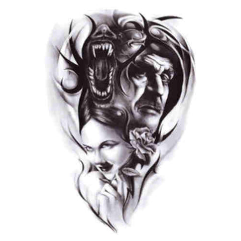 Wolf Woman & Man - Boston Temporary Tattoos