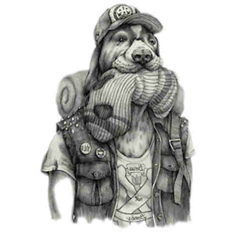 Cansual Man Dog - Boston Temporary Tattoos