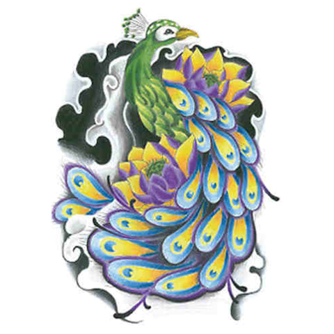 Colorful Peacock - Boston Temporary Tattoos